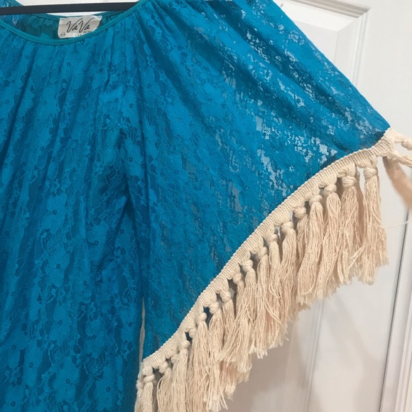 VaVa by Joy Han Turquoise Lace Dress - Picture 3 of 3